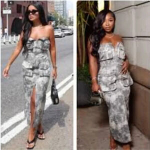 NWT ZARA “ the fitted Cargo dress in print Size Small